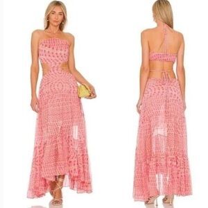 Misa Los Angeles Chiffon Cut Out Maxi Dress size Medium